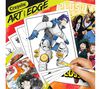 Art with Edge My Hero Academia Coloring Book.  Tenya Iida coloring page being colored in with assorted other pages in the background. 