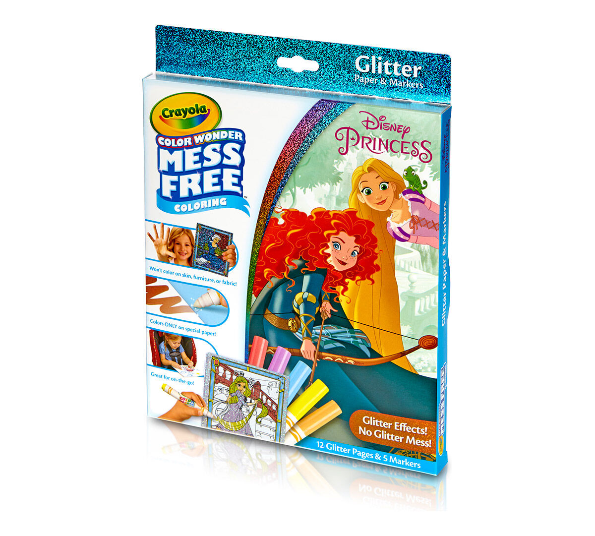 color wonder glitter paper and markers box set disney princess crayola