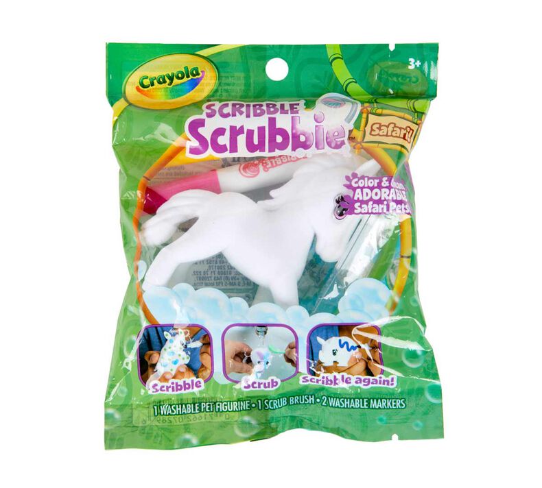 Scribble Scrubbie Safari Animal,  Mystery 1 count