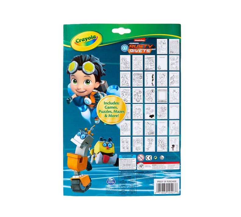 Crayola Rusty Rivets Coloring Amp Activity Pad 7 Washable Mini Markers Nickelodeon Coloring Pages Travel Activity Book Great Gift For Kids Crayola