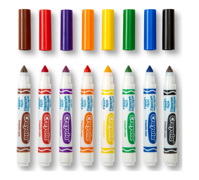 Crayola Ultra Clean Washable Markers, Fine Line , School Supplies, 8 Count