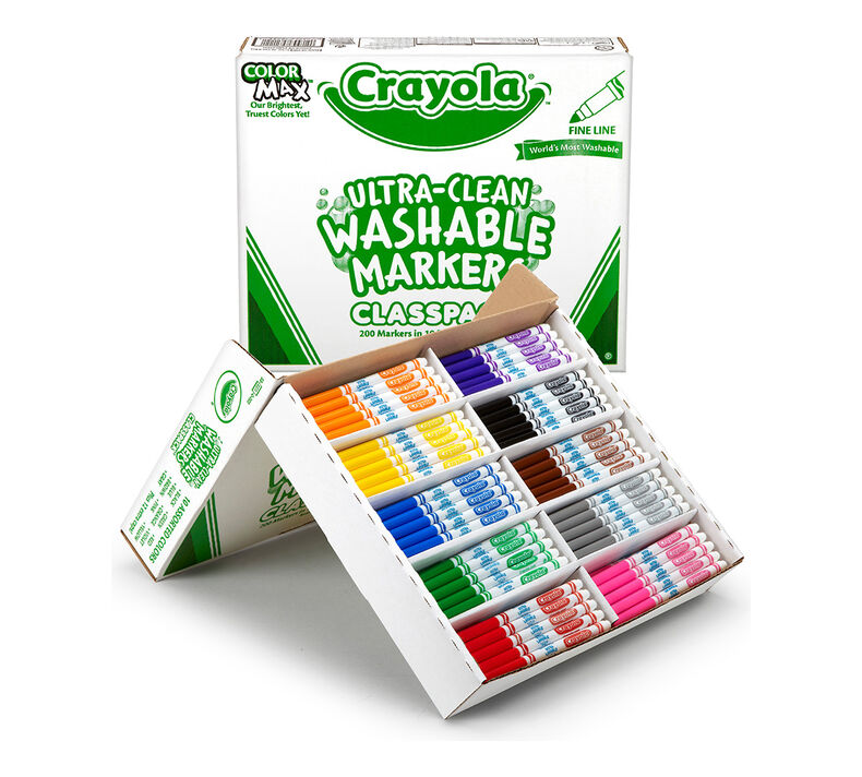 Crayola Ultra-Clean Washable Bulk Markers, Orange, Pack of 12
