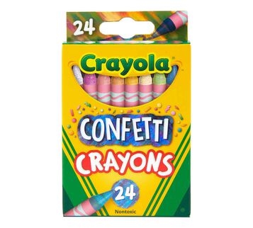 Confetti Crayons, 24 Count Front View of Box