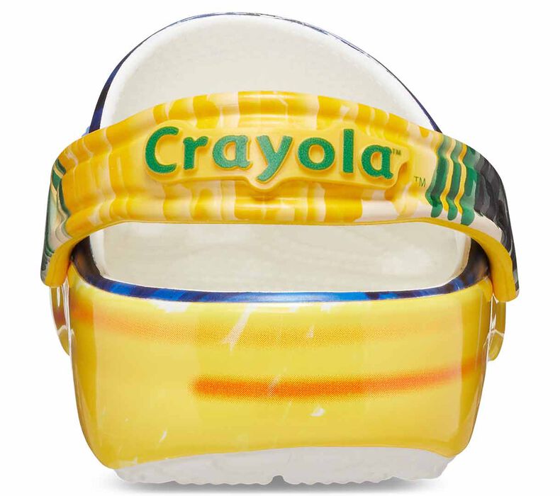 Crayola X Crocs Toddlers Classic Clog, Multi/White