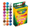 Classic Crayons, 24 count left side view with color swatches.