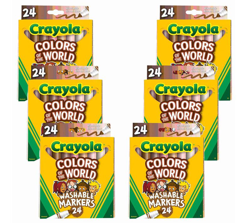 Crayola Colors of the World Broad Line Markers Classpack® - 24 Colors - 240  Count - Early Childhood