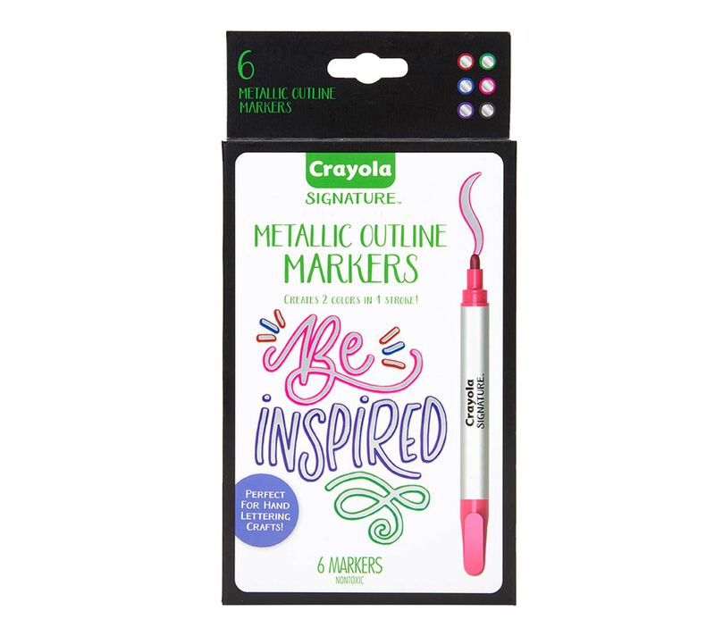 Signature Metallic Outline Paint Markers, 6 Count