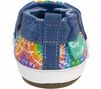 Crayola X Robeez Rainbow Tie Dye Soft Soles in Blue. View of heel. 