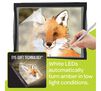 Light Up Tracing Pad with Eye-Soft technology.  White LEDs automatically turn amber in low light conditions.