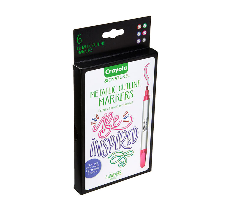 Signature Metallic Outline Paint Markers, 6 Count
