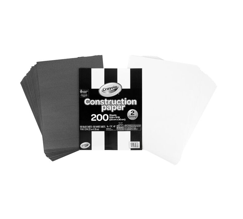 Black & White Construction Paper, 200 Count