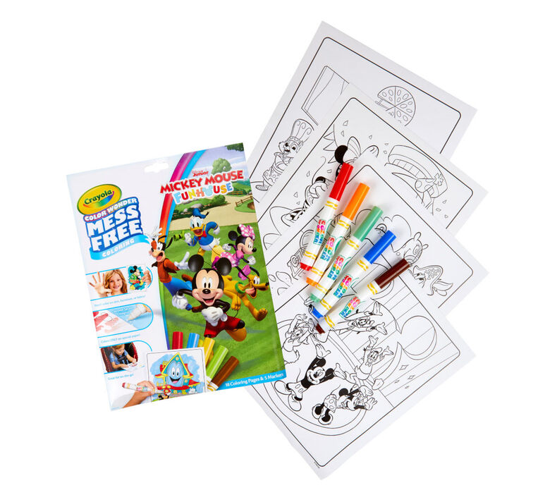 Color Wonder Mess Free Mickey Mouse Funhouse Coloring Pages & Markers