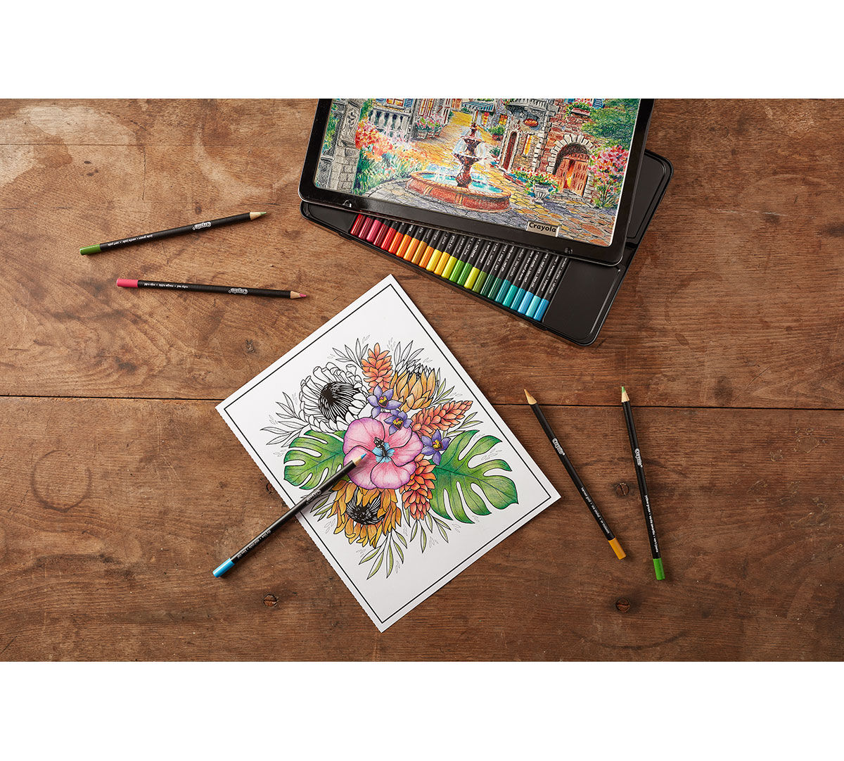 Mandala & Flower Coloring Book & Colored Pencils | Crayola.com | Crayola