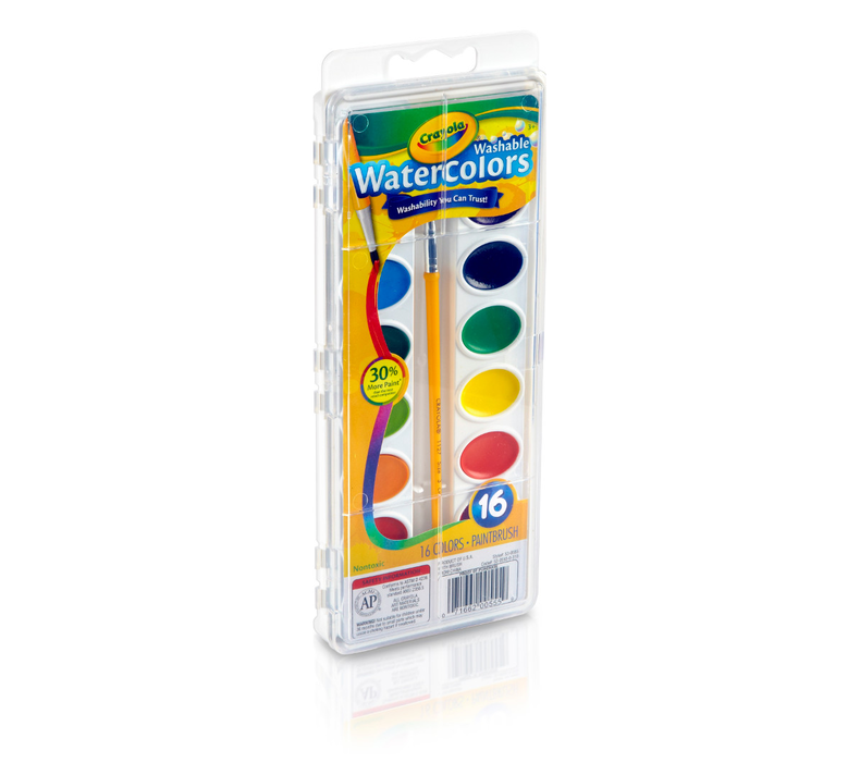 Washable Watercolors, 16 Count