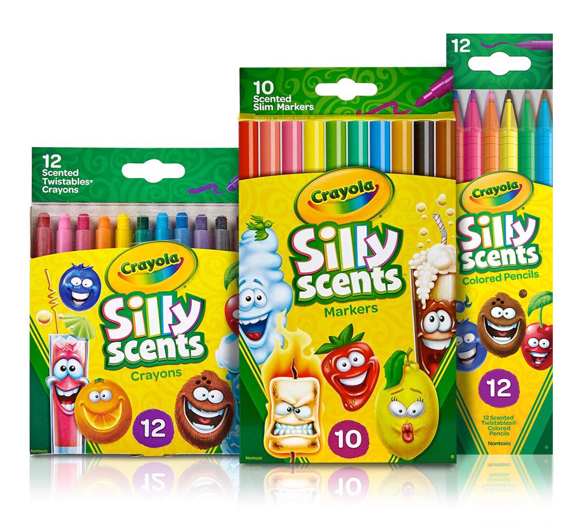12 Pack SCENTOS COLOURING PENCILS Kids Scented Children Fruit Scent Sensory Gift 