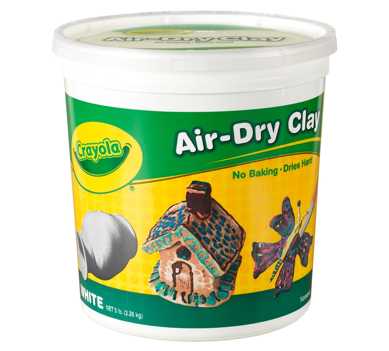 5 lb AirDry Clay Resealable Bucket White Crayola
