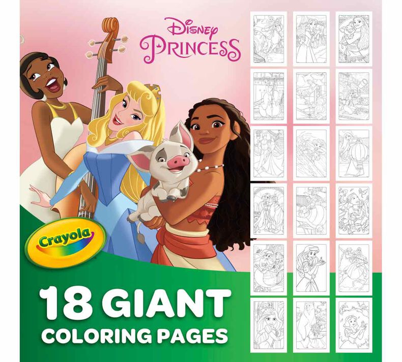 Giant Disney Princess Coloring Pages, 18 Pages