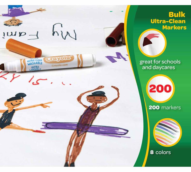 Washable Broad Line Markers Classpack, 200 Count