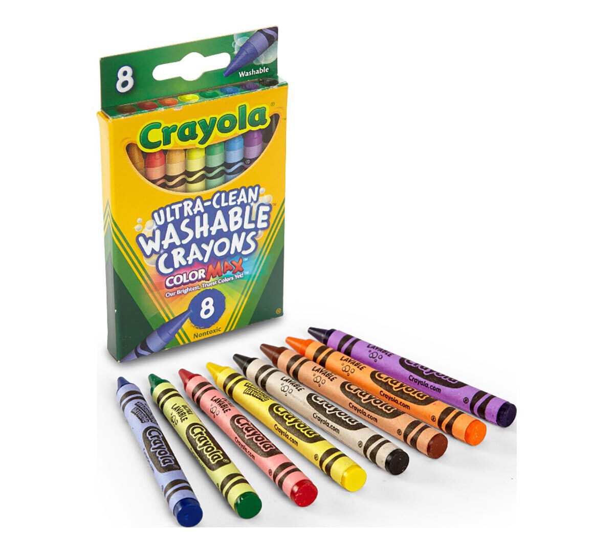 NEW Crayola Large Washable Crayons 8 Assorted Colors 4 Pack 