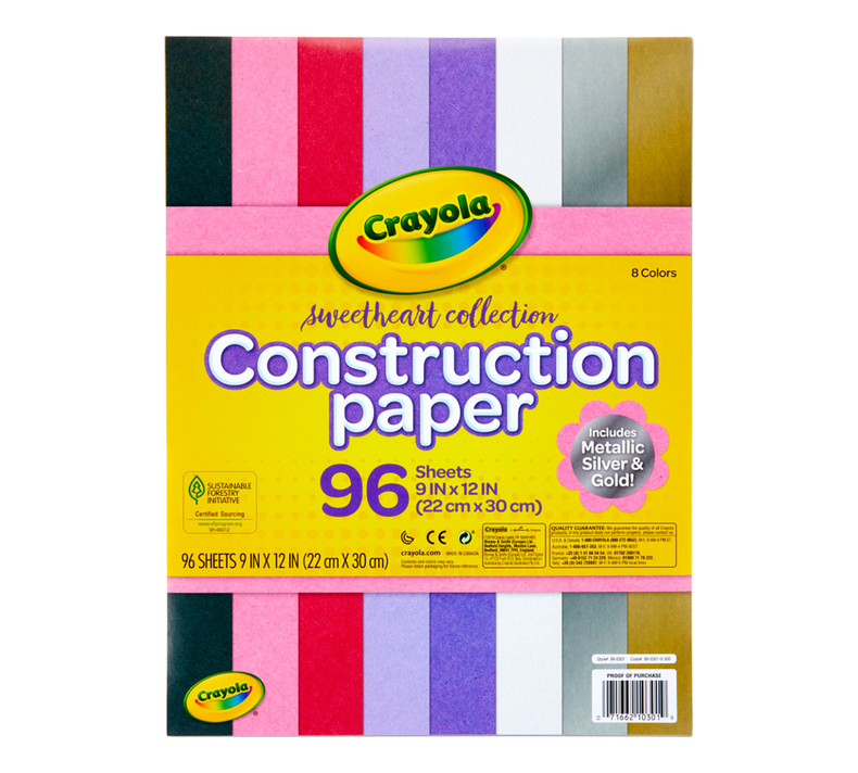 Crayola Construction Paper, Colored & Metallic Sheets, 9x12, 96 Count