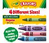 Crayon Classpack, 832 count, 64 colors. This classpack includes Regular, 3 5/8"x5/16" .  Also try Jumbo, Triangular and large!