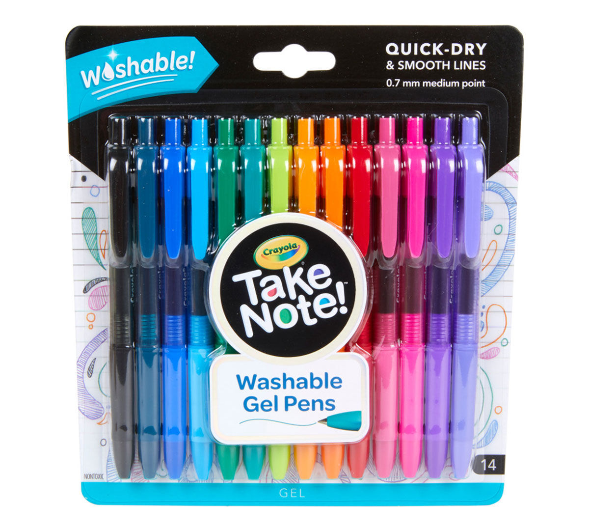 Take Note Washable Color Gel Pens, 14 Count Crayola