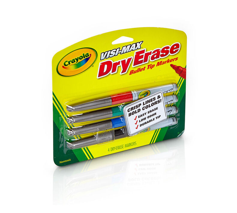 Visi-Max Dry-Erase Markers, Fine Line, 4 ct.