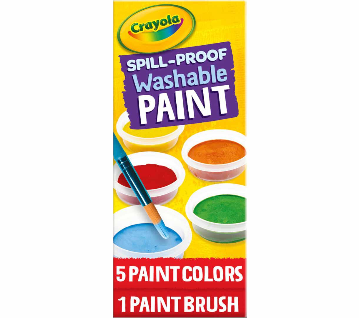 Spill Proof Paint Set, Washable Paint 5 count Crayola