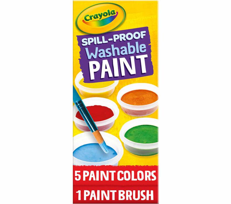Spill Proof Paint Set, Washable Paint 5 count, Crayola.com