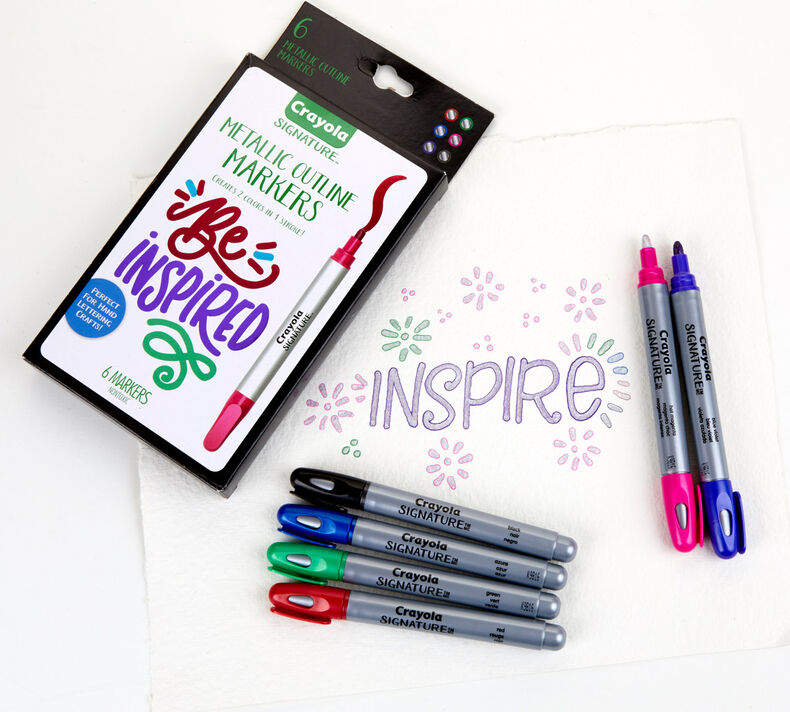 Signature Metallic Outline Markers & Canvas Set