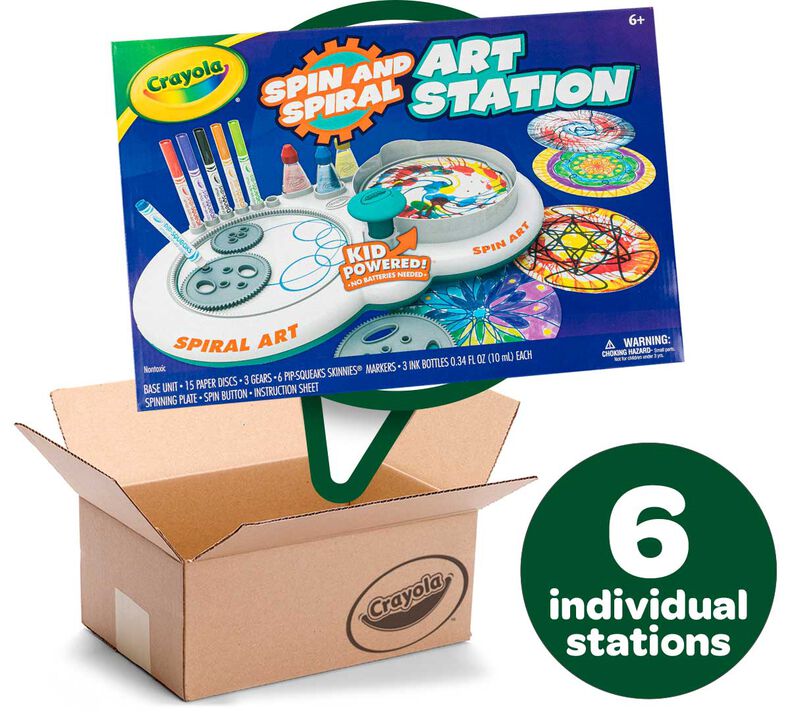 Spin & Spiral Art Station Bulk Case, 6 Individual Art Stations