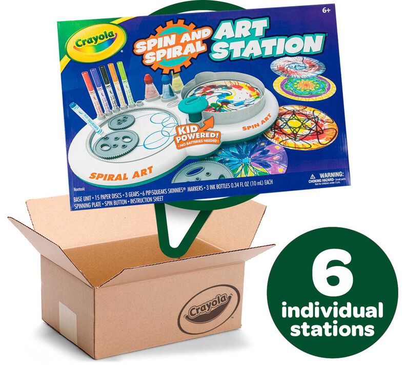 Spin & Spiral Art Station Bulk Case, 6 Individual Art Stations