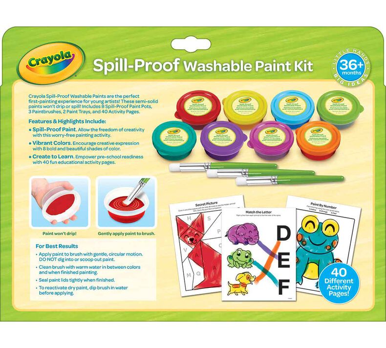 Ready2Learn Ready 2 Learn No Spill No Tip Paint Pots - Set of 6 -  Spill-Proof and Tip-Proof Paint Containers for Kids - Clear