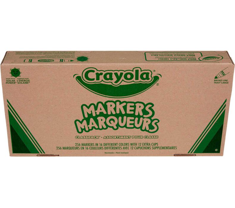 Crayola Broad Line Markers Classpack, 256 Count, 16 Colors