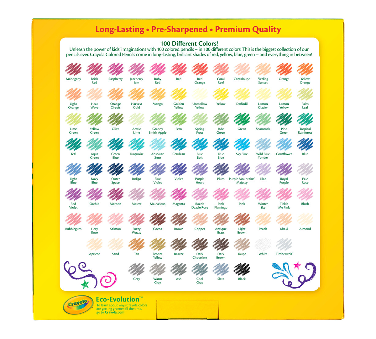 Crayola Colored Pencils, 100 Count, Vibrant Colors, Pre-sharpened, Art Tools, Great for Adult