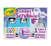 Scribble Scrubbies Snow Explorer  6 washable Markers. Pets change colors! 3 color and clean adorable little pets.