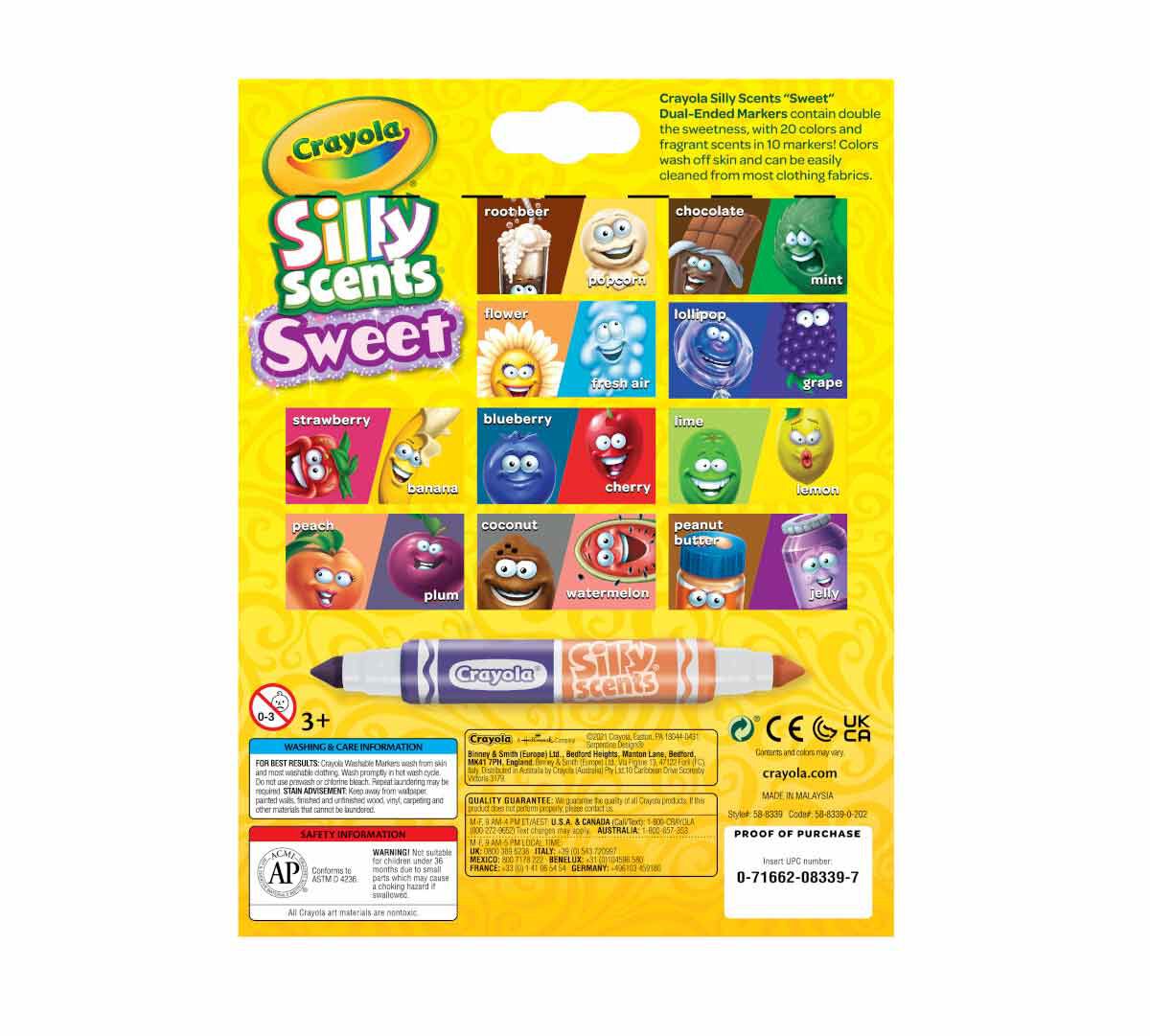 Silly Scents Sweet Dual Ended Markers, 10 Count Crayola