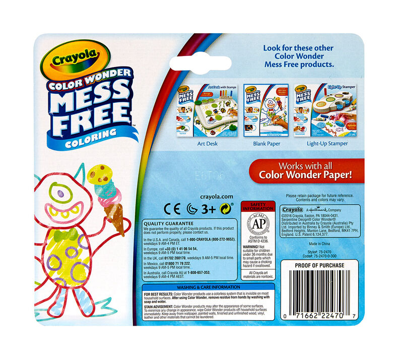 Color Wonder Mess Free Mini Markers, Pastel Colors, 10 Count