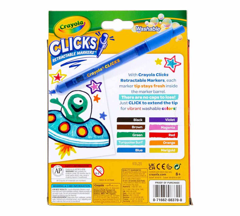 Super Clicks Retractable Markers, 10 Count