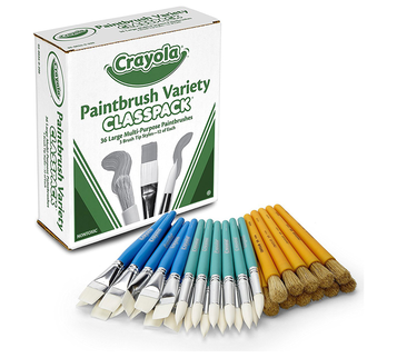 Large Variety Paint Brushes Classpack, 36 Count