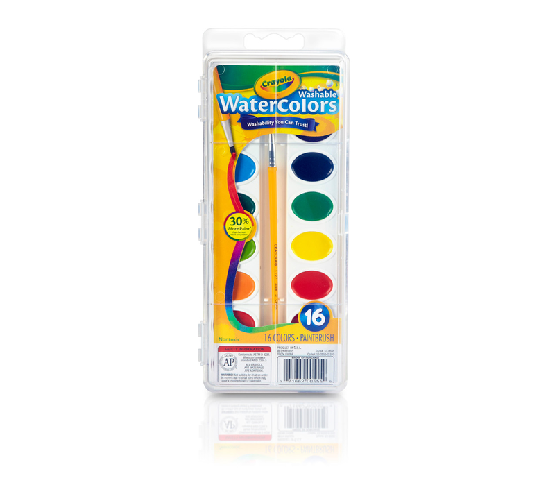 Washable Watercolors, 16 Count