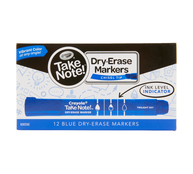 Take Note Blue Dry Erase Markers, 12 Count