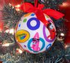 Crayola Crayon Plastic Ball ornament on tree