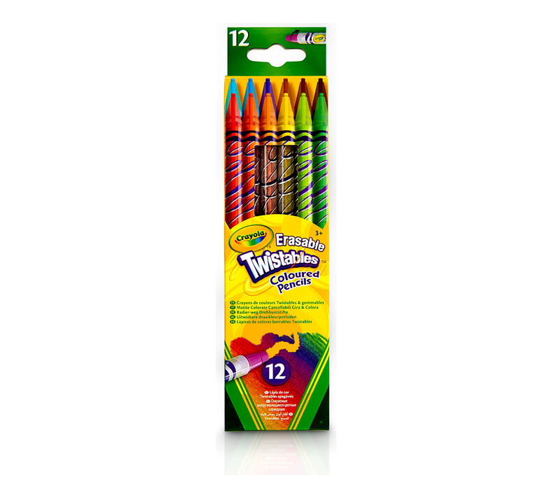 Crayola Twistables Erasable Colored Pencils, Art Tools for Kids, 12 Count