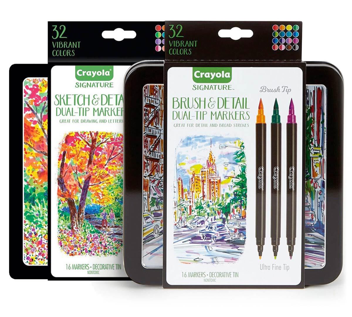 Signature Dual Tip Markers Set, Adult Coloring Crayola