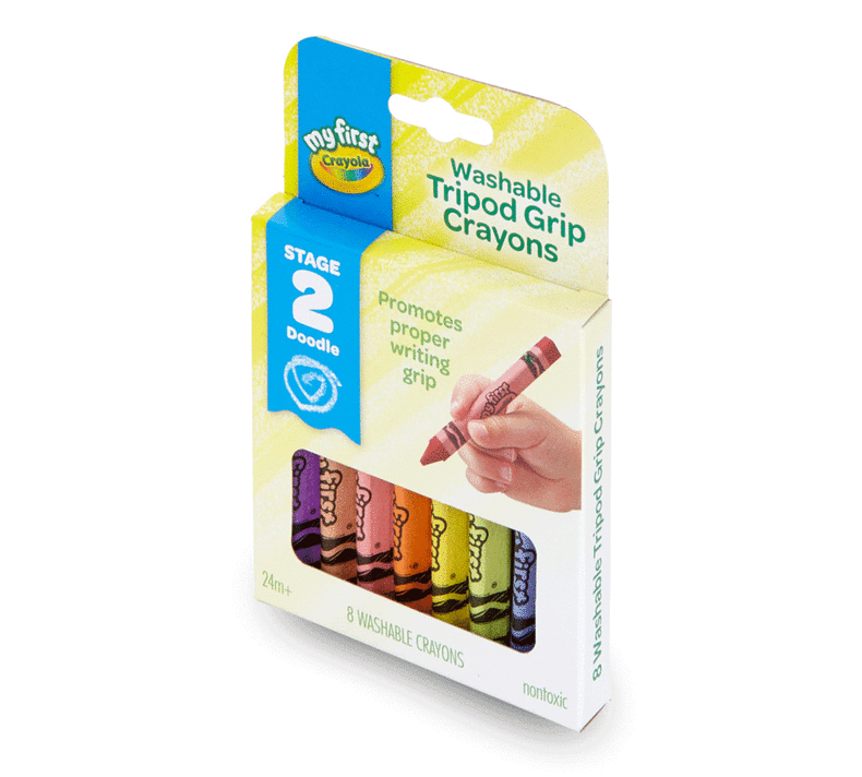 My First Crayola Washable Tripod Grip Crayons, 8 count
