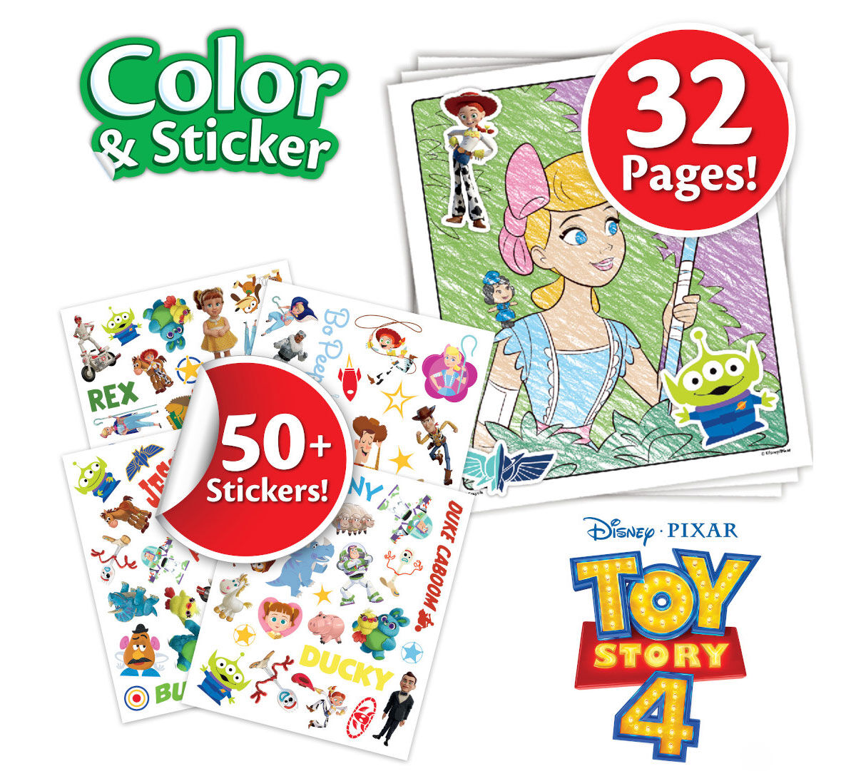 Toy story 4 Coloriage Set 8 feuilles 1 Autocollants & 6 crayons Garçons fun art craft 