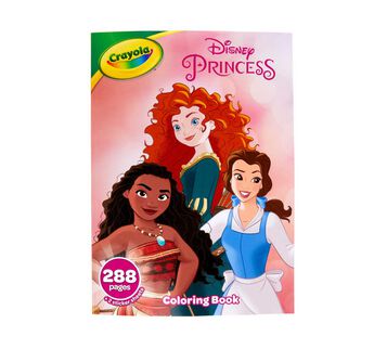 Disney Princess Coloring Book with Stickers, 288 pages front view.