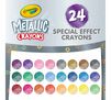 Metallic Crayons, 24 count. 24 special effect crayons.  Crayon color swatches. 