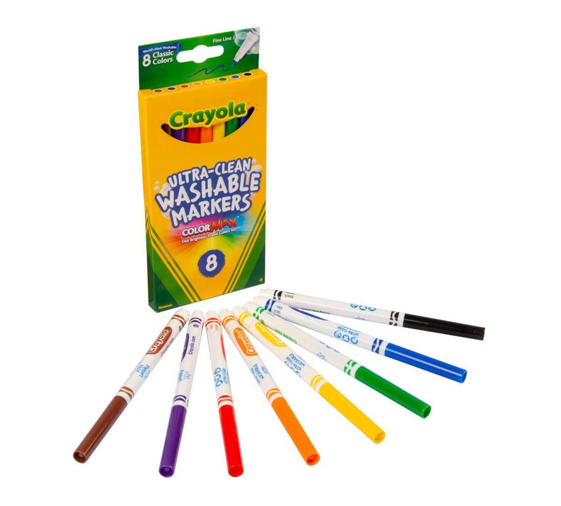 Ultra-Clean Washable Markers, Fine Line, 8 count